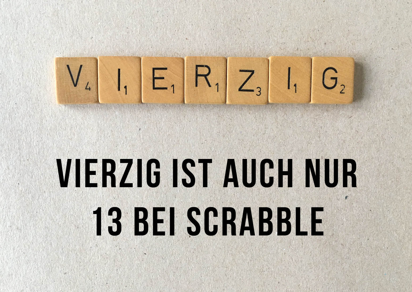 Geschenkpapier 5er Set Scrabble, Geschenkverpackung DIN A2; Geburtstagskarte mit Umschlag braun