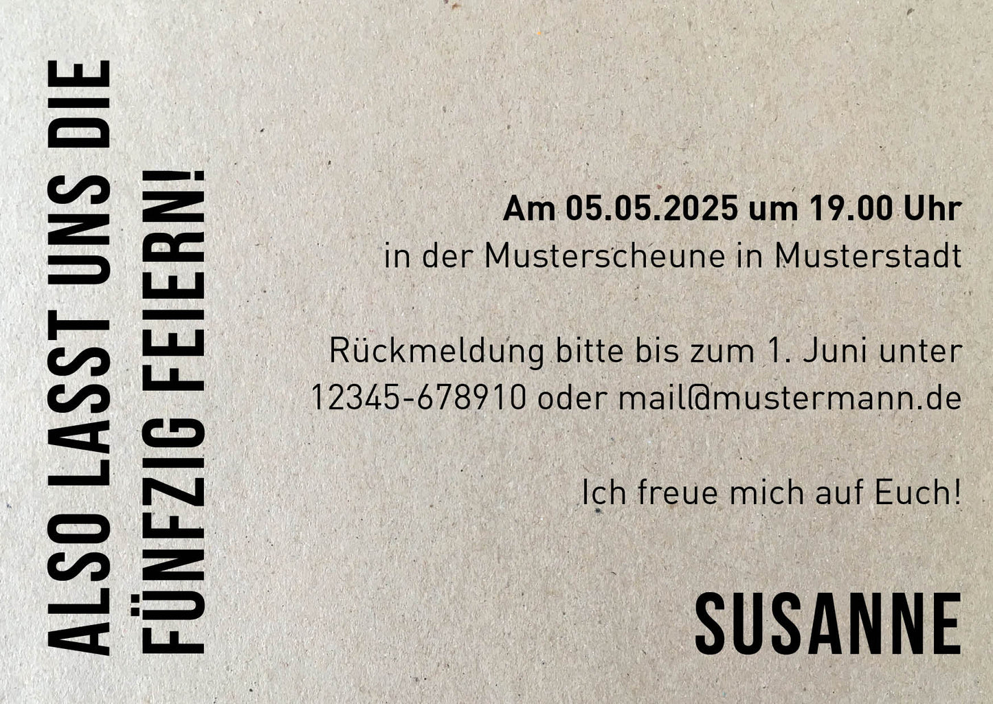 Einladung zum 50. Geburtstag: Scrabble - Individuelle Einladung