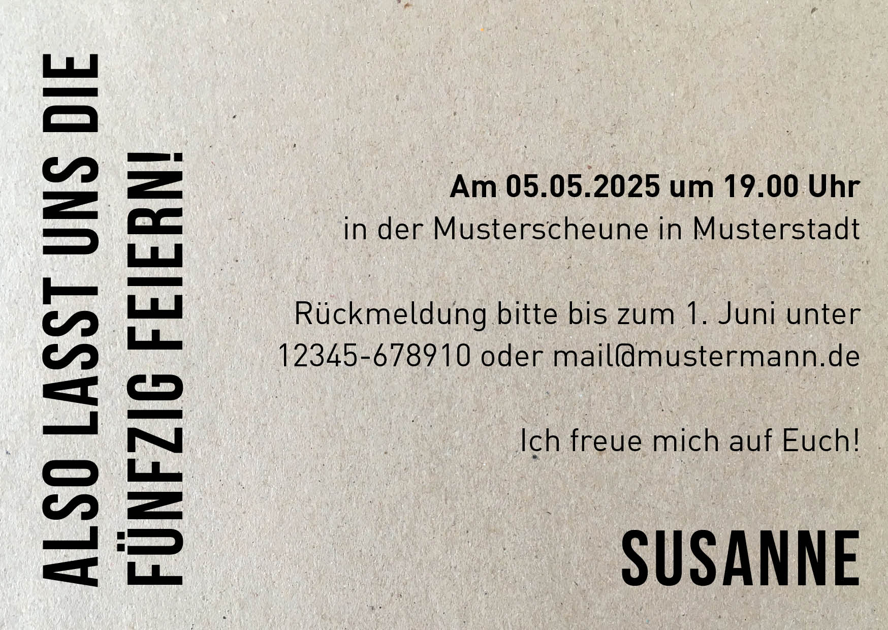 Einladung zum 50. Geburtstag: Scrabble - Individuelle Einladung