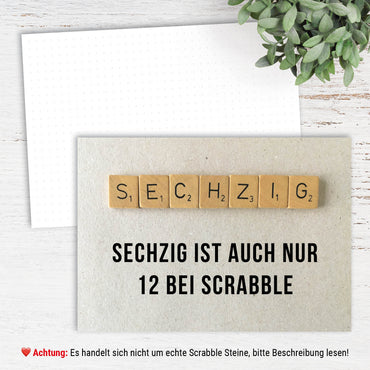Glückwunsch - Postkarte: Scrabble 60