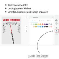 Einladungskarte zum 40. Geburtstag – 40 auf dem Tacho… und bestens in Fahrt
