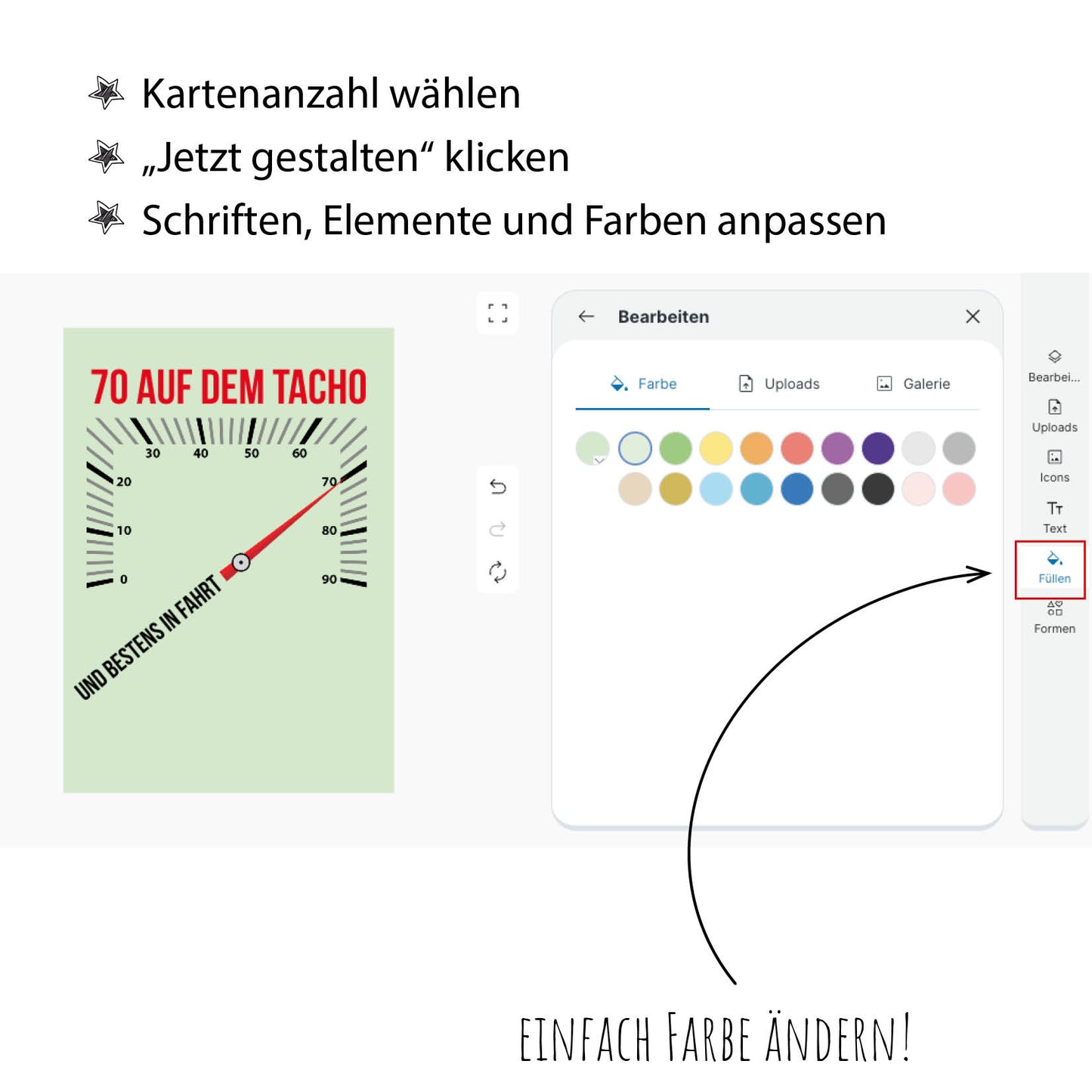 Einladung zum 70. Geburtstag – 70 auf dem Tacho… und bestens in Fahrt