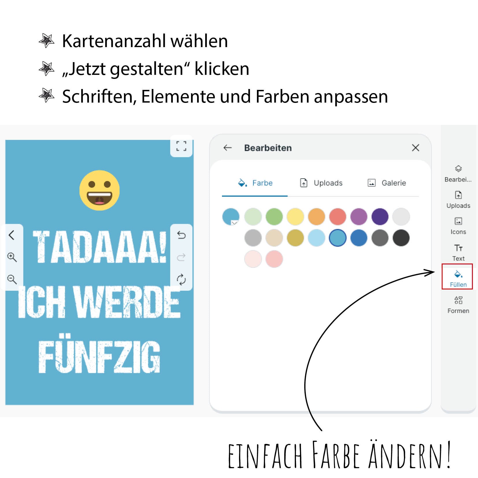 Einladung zum Geburtstag: TADAAA! Ich werde Fünfzig - Individuelle Einladung