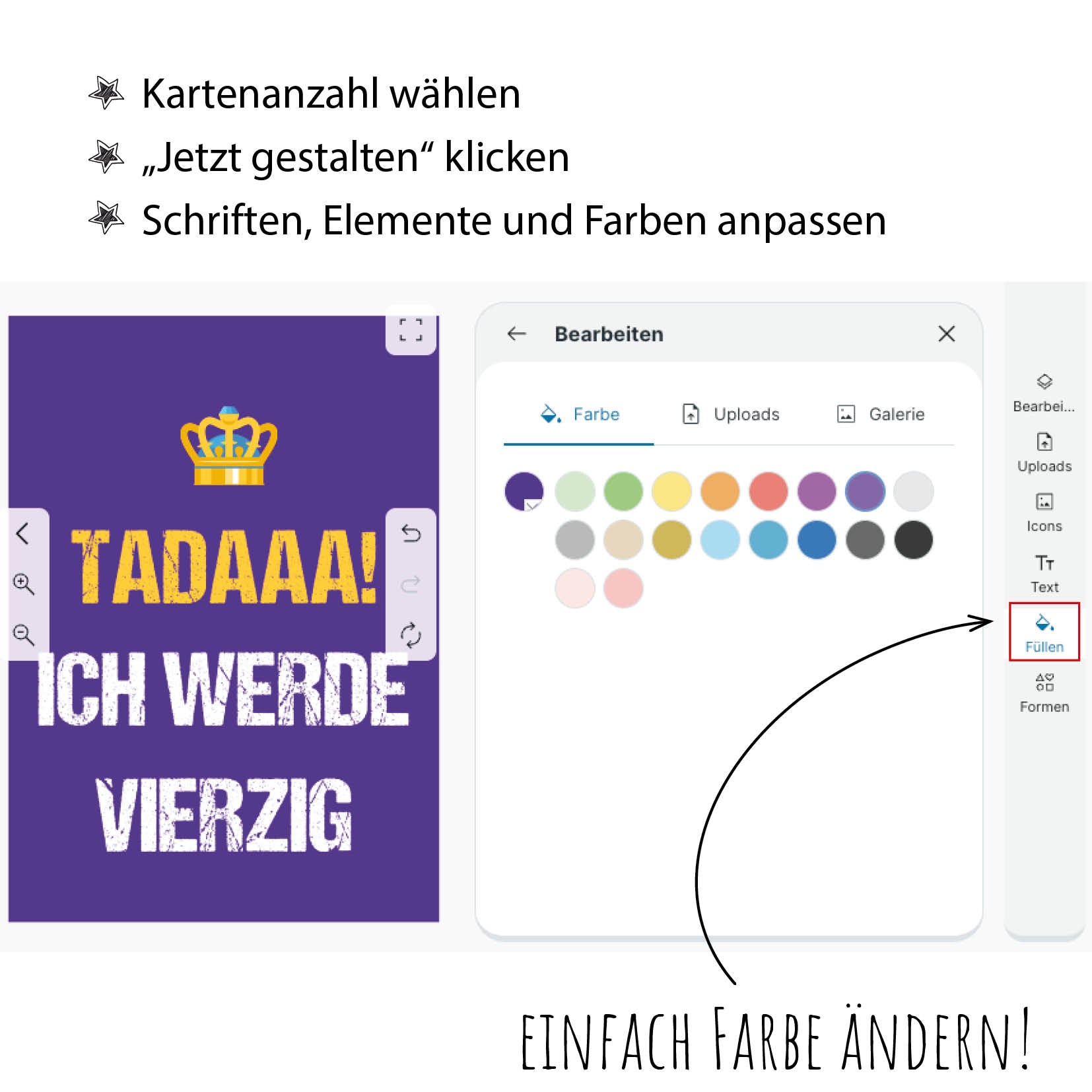 Einladung zum Geburtstag: TADAAA! Ich werde Vierzig - Individuelle Einladung