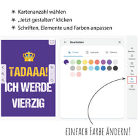 Einladung zum Geburtstag: TADAAA! Ich werde Vierzig - Individuelle Einladung