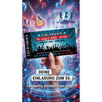 Einladung zum 50. Geburtstag: Ticket - Individuelle Einladung