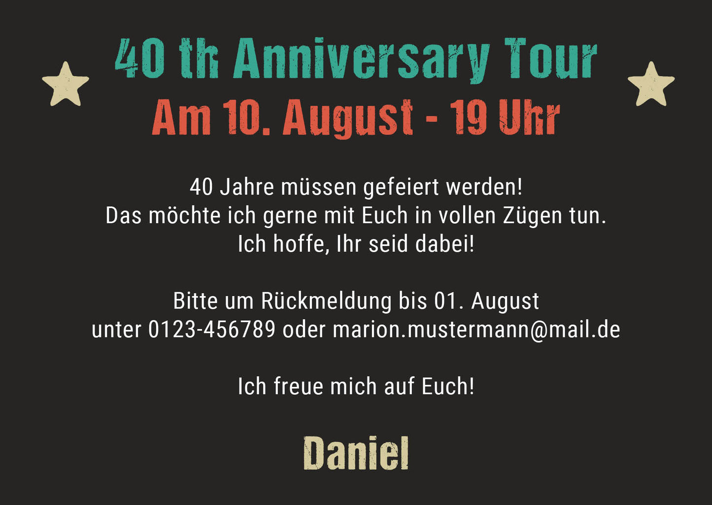 Einladung zum 40. Geburtstag: Vintage 1987