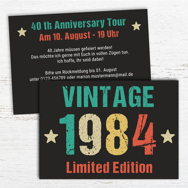 Einladung zum 40. Geburtstag: Vintage 1984