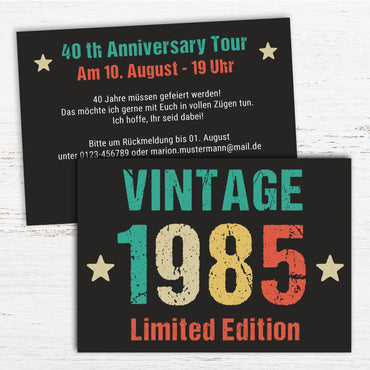 Einladung zum 40. Geburtstag: Vintage 1985