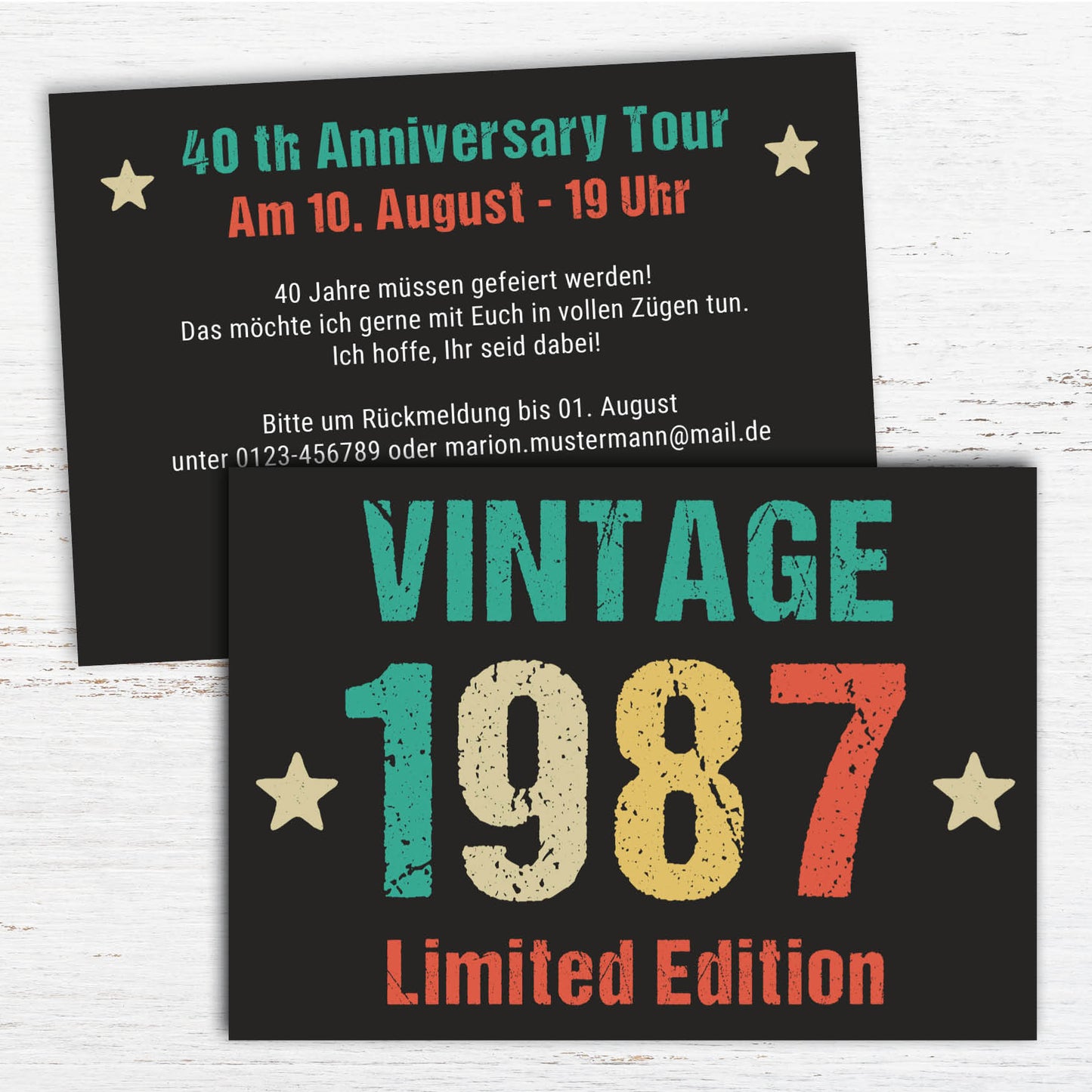 Einladung zum 40. Geburtstag: Vintage 1987