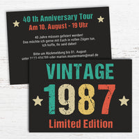 Einladung zum 40. Geburtstag: Vintage 1987