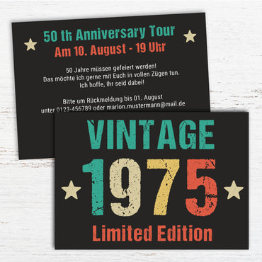 Einladung zum 50. Geburtstag: Vintage 1975