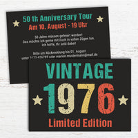 Einladung zum 50. Geburtstag: Vintage 1976