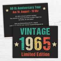 Einladung zum 60. Geburtstag: Vintage 1965
