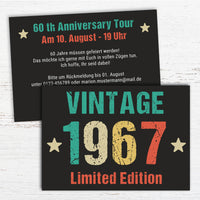 Einladung zum 60. Geburtstag: Vintage 1967