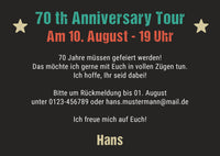 Einladung zum 70. Geburtstag: Vintage 1957