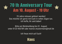 Einladung zum 70. Geburtstag: Vintage 1956