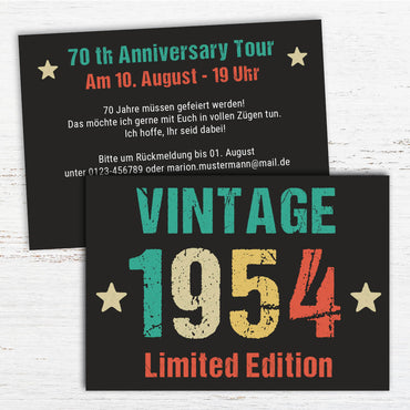Einladung zum 70. Geburtstag: Vintage 1954 Individuelle Einladung