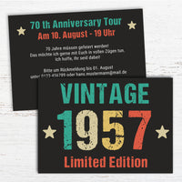 Einladung zum 70. Geburtstag: Vintage 1957