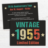 Einladung zum 70. Geburtstag: Vintage 1955