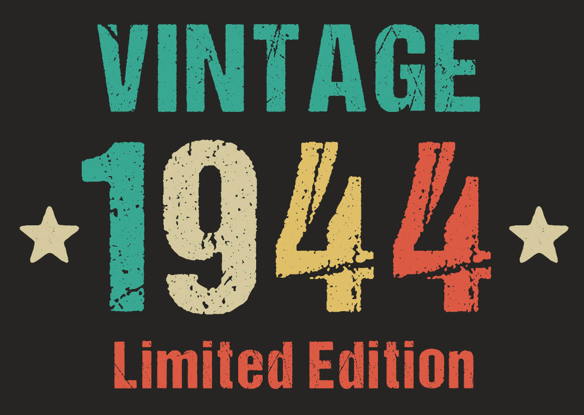 Einladung zum 80. Geburtstag: Vintage 1944 Individuelle Einladung