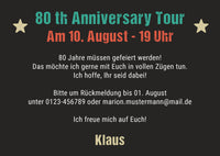 Einladung zum 80. Geburtstag: Vintage 1945