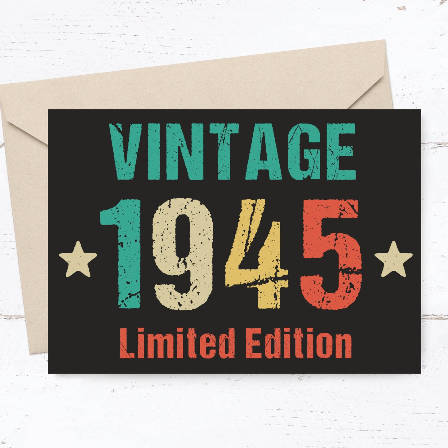 Einladung zum 80. Geburtstag: Vintage 1945