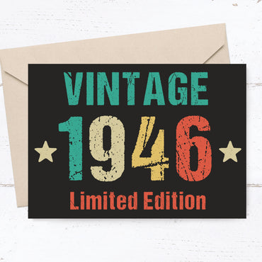 Einladung zum 80. Geburtstag: Vintage 1946