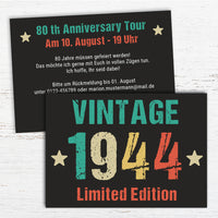 Einladung zum 80. Geburtstag: Vintage 1944 Individuelle Einladung