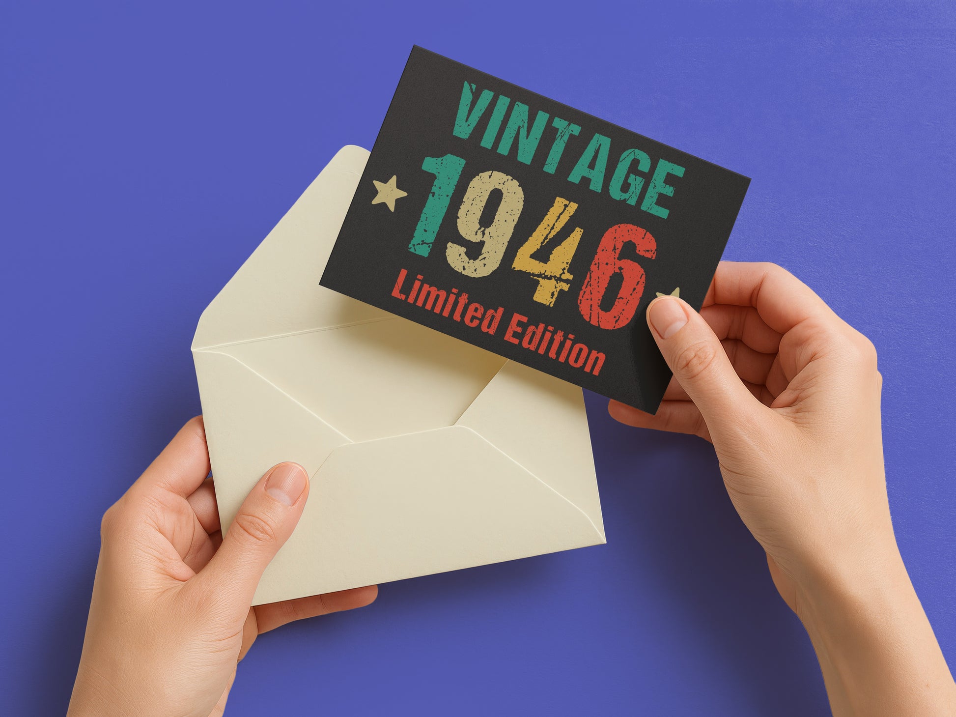 Einladung 80 Geburtstag – Vintage Einladung 1946 | Stilvolle Einladungskarte Gestalten - Individuelle Einladung