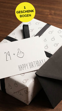Lustiges Geschenkpapier Bogen Mittelfinger - witziges Motiv zum Geburtstag