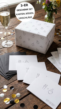 Lustiges Geschenkpapier 3er Set Mittelfinger mit Grußkarten und Umschlägen