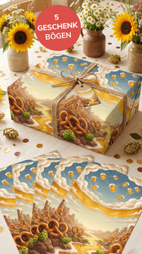 Lustiges Geschenkpapier Set 5 Bögen Sternzeichen Bier - witziges Motiv zum Geburtstag