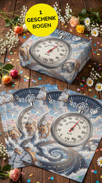 Lustiges Geschenkpapier 1 Bogen Tacho - witziges Motiv zum Geburtstag