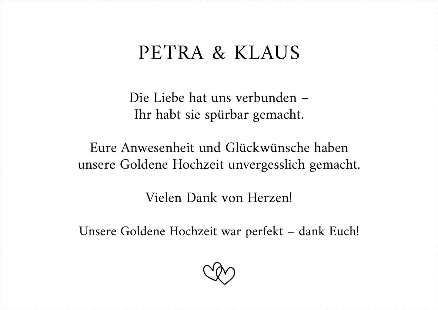 Danksagungskarte zur Goldenen Hochzeit: Wahre Liebe