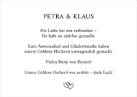 Danksagungskarte zur Goldenen Hochzeit: Wahre Liebe