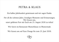 Einladung zur Goldenen Hochzeit: Wahre Liebe