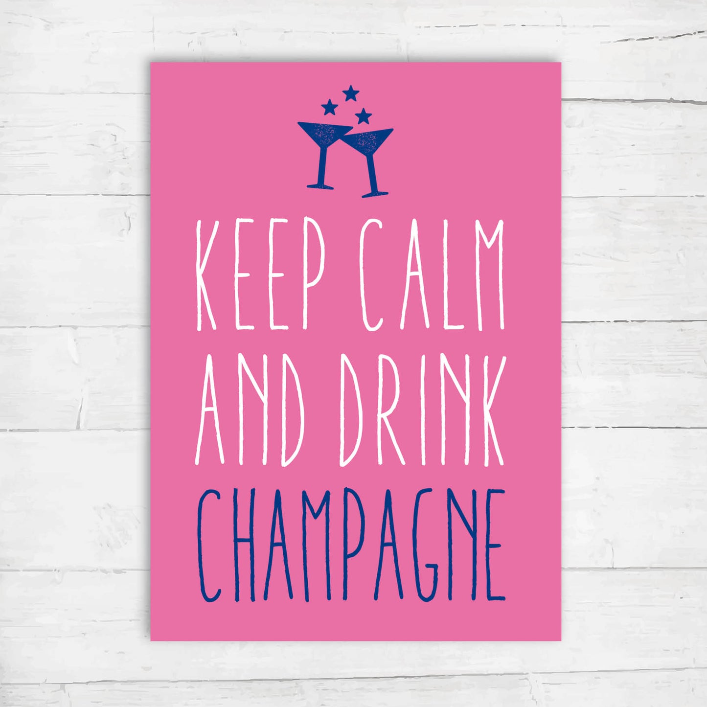 Geburtstag Grußkarte: lustiger Spruch Drink Champagne Hochwertige Postkarte DIN A6 - Individuelle Einladung