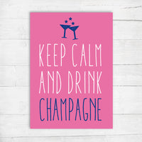 Geburtstag Grußkarte: lustiger Spruch Drink Champagne Hochwertige Postkarte DIN A6 - Individuelle Einladung