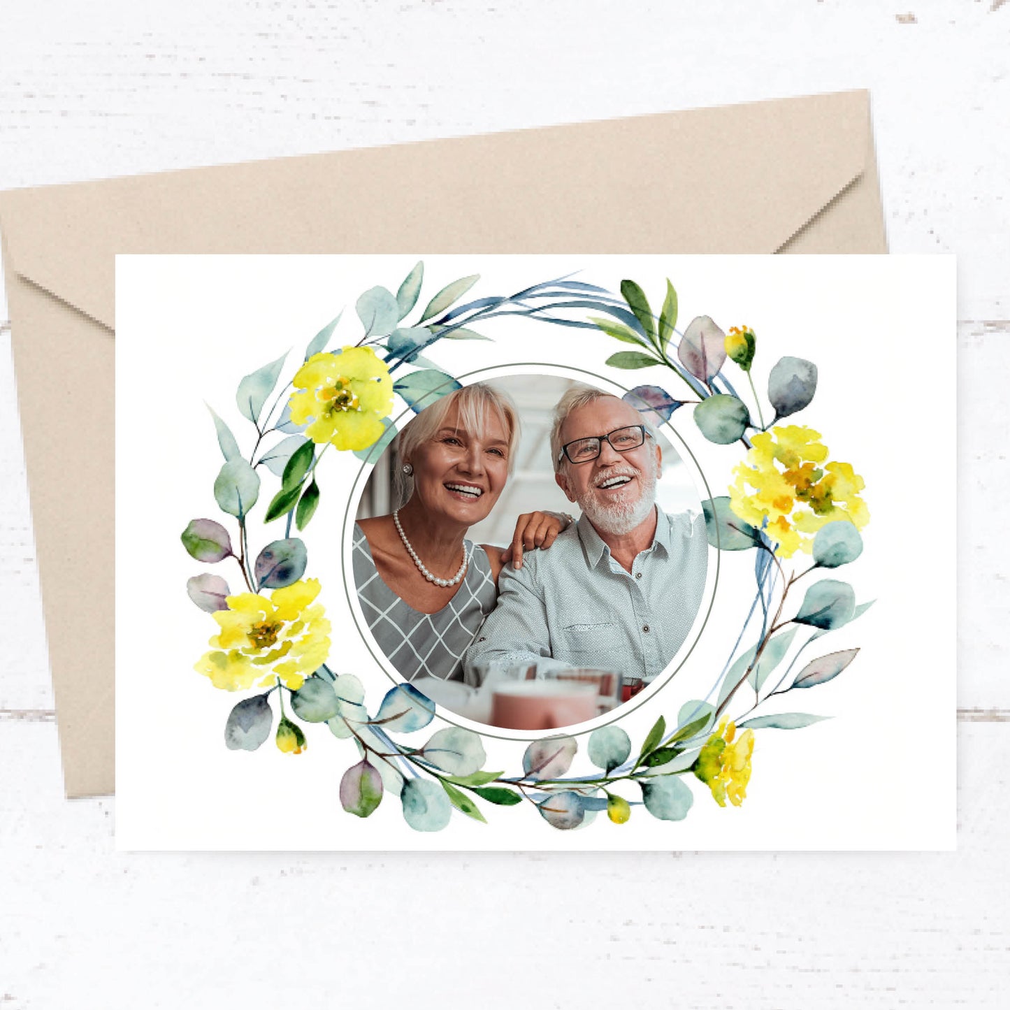 Danksagungskarte zur Goldenen Hochzeit: Frühlingsduft mit Foto