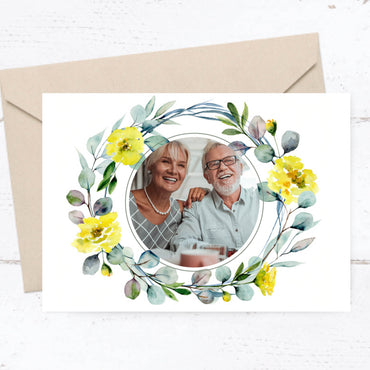 Danksagungskarte zur Goldenen Hochzeit: Frühlingsduft mit Foto