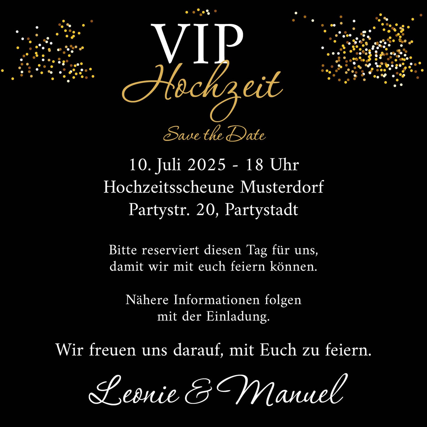 Save the Date Karten: VIP Hochzeit