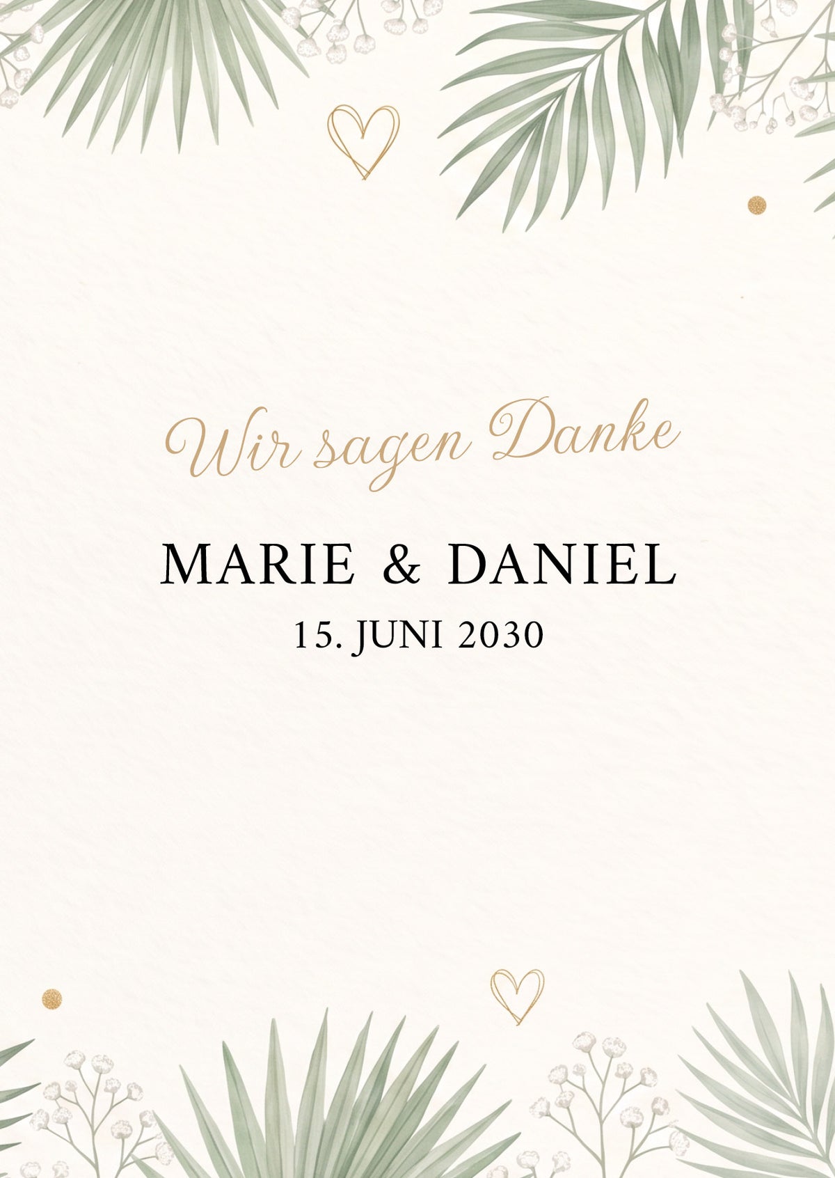 Dankeskarte Hochzeit „Botanical“ – Floraler Dank für eure Gäste