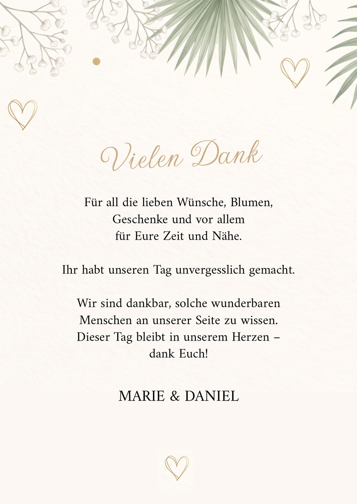 Dankeskarte Hochzeit „Botanical“ – Floraler Dank für eure Gäste