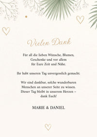 Dankeskarte Hochzeit „Botanical“ – Floraler Dank für eure Gäste