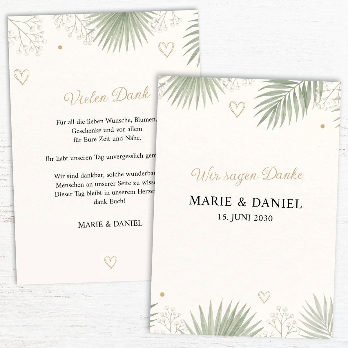 Dankeskarte Hochzeit „Botanical“ – Floraler Dank für eure Gäste