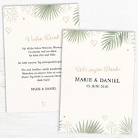 Dankeskarte Hochzeit „Botanical“ – Floraler Dank für eure Gäste