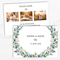 Danksagungskarten zur Hochzeit: Aquarell flower