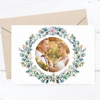 Danksagungskarten zur Hochzeit: Eukalyptus mit Foto