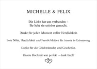 Danksagungskarte zur Hochzeit: True Love